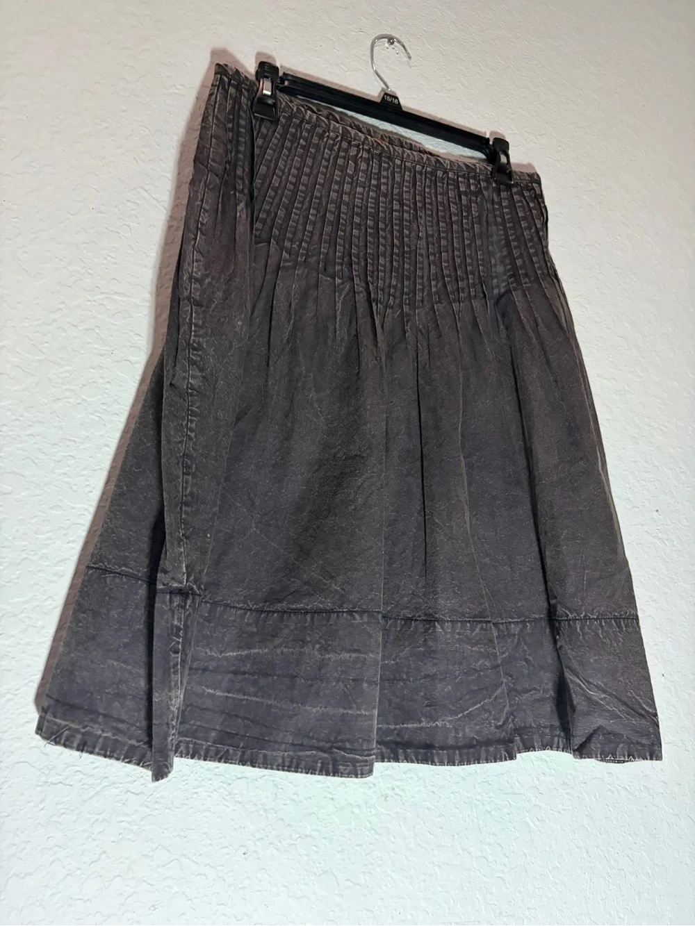 Free People Peyton Pintuck Midi Skirt, size 12, Washed Black, MSRP $128.